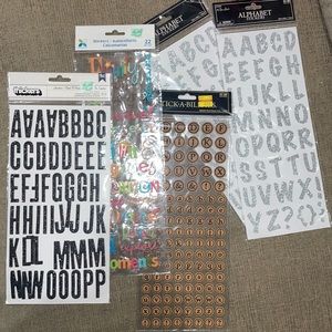 5 alphabet sticker sheets